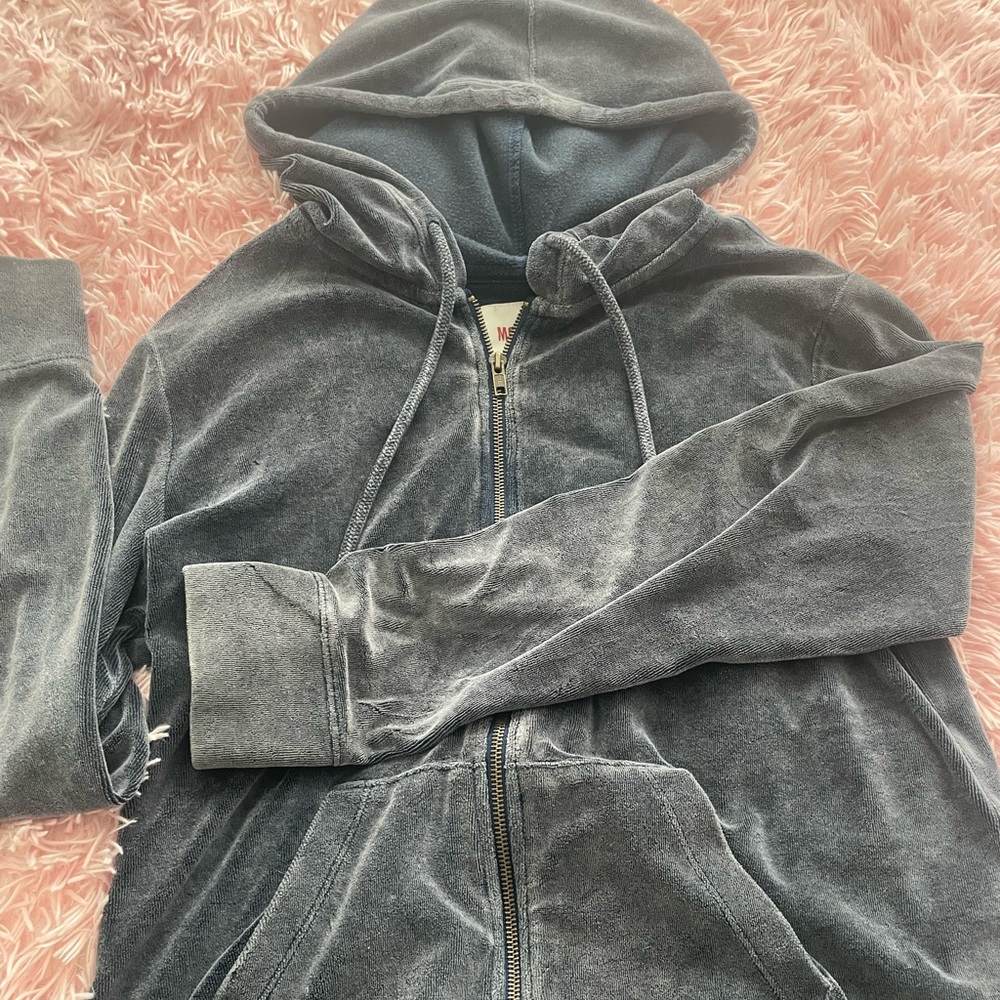 Velour Zip Up Sweat Jacket